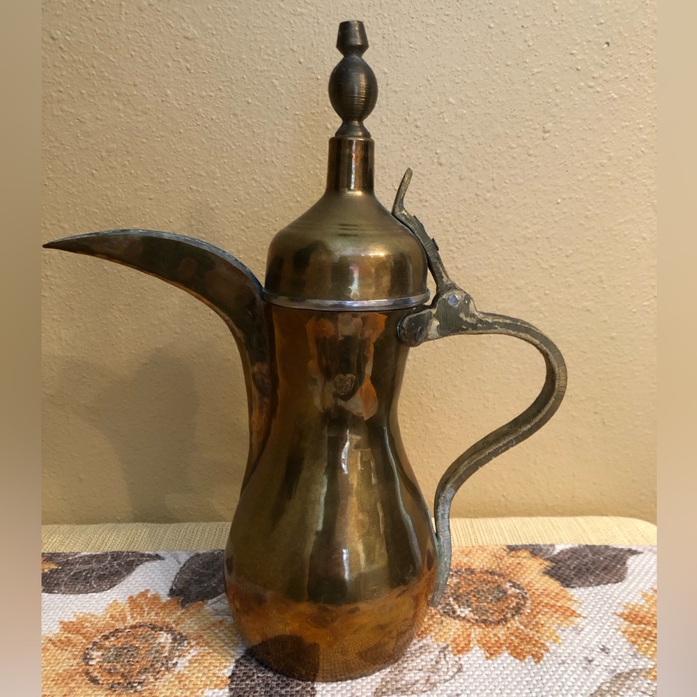 Antique Vintage Arabic Persian Turkish Dallah Brass Coffee Tea Pot